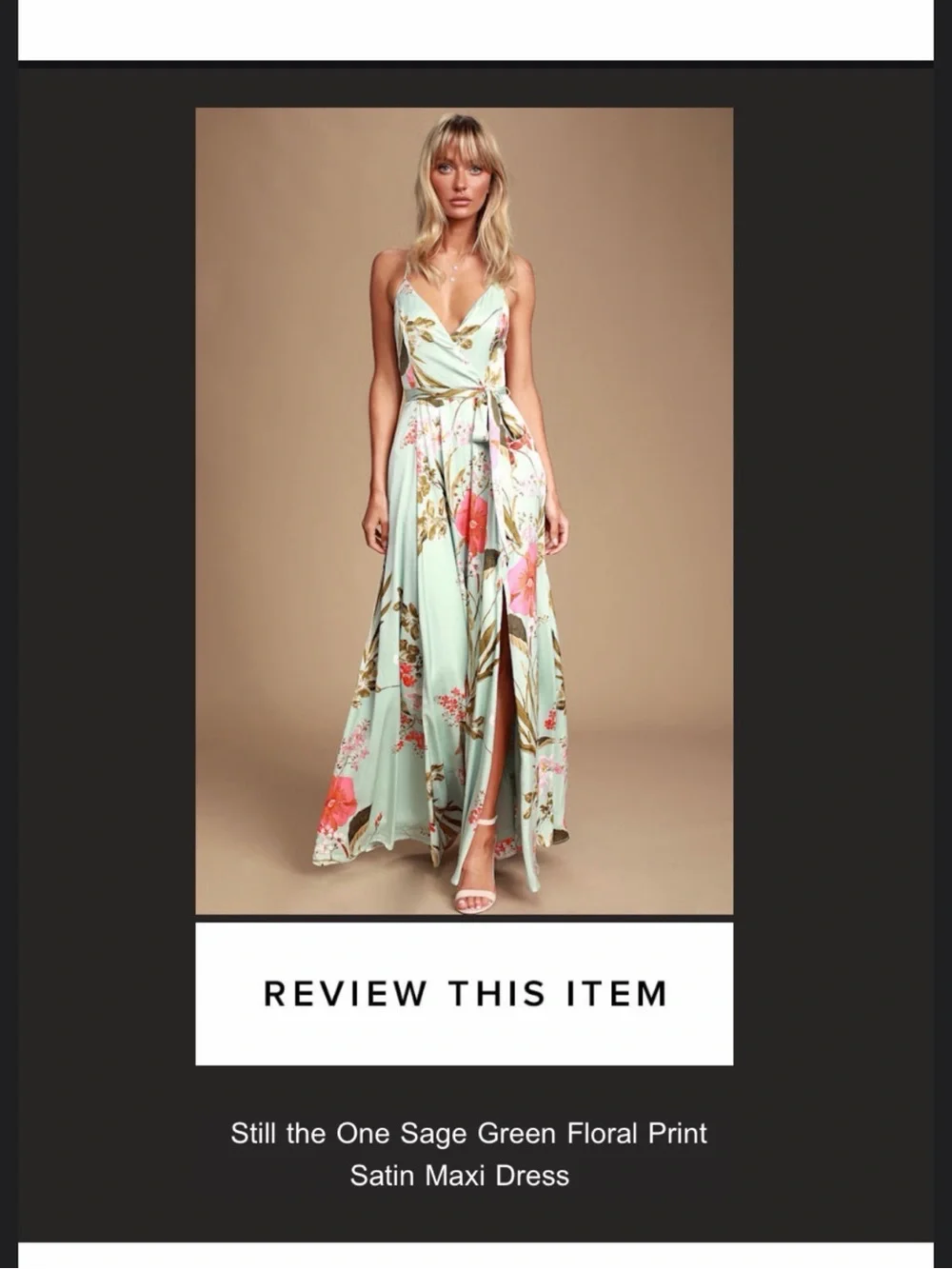 Lulu's Still the One Sage Green Floral Print maxi dress